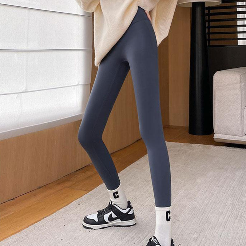 Fleece-verdickte Leggings für den Winter -20 bis 5, Hai-Hose für Damen, hohe Taille, eng, dünn, Bauchkontrolle, Gesäß, schlankmachende Yoga-Hose