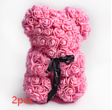 Regalo del Día de San Valentín Oso Rosa Flor Eterna Oso de Peluche Rosa Oso de Espuma PE 25 cm Día de San Valentín