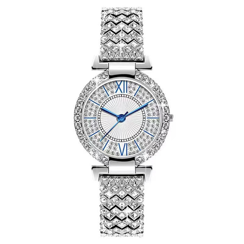 Reloj de cuarzo de lujo y elegante con diamantes que combina con todo para mujer