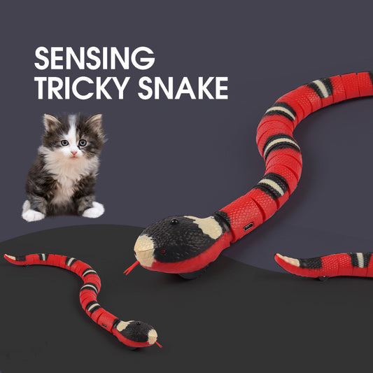 Smart Sensing Interaktives Katzenspielzeug Automatische elektronische Schlange Katze Teasering Spielen USB wiederaufladbar Kätzchenspielzeug für Katzen Hunde Haustier