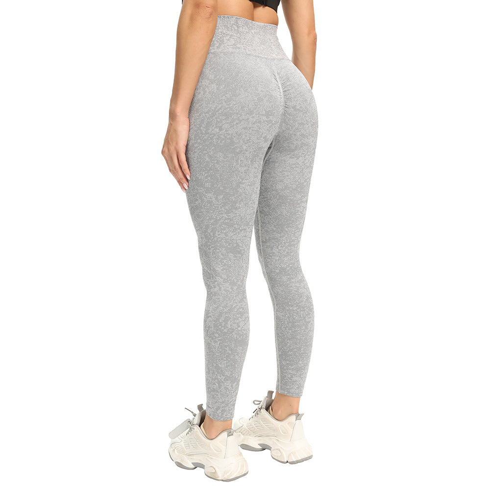 Nylon gestrickte feuchtigkeitsableitende Sport-Fitness-Slim-Leggings für Damen, Yogahose