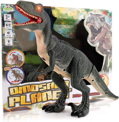 Ferngesteuertes ferngesteuertes wandelndes Dinosaurierspielzeug mit schüttelndem Kopf, leuchtenden Augen und Geräuschen, Velociraptor, Geschenk für Kinder. Amazon-Plattform verboten