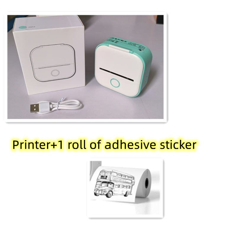 Tragbarer Mini-Thermo-Etikettendrucker, Heim-Fotodrucker, Drucker für Studenten mit falschen Fragen, Bluetooth-Mini-Etikettendrucker, Preisschild