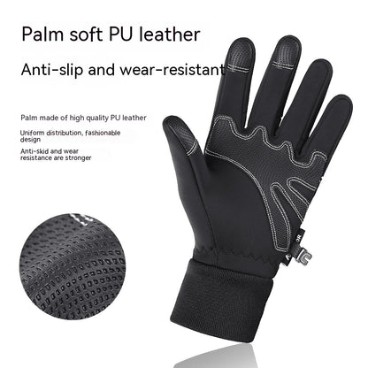 Guantes de montar cálidos para hombre, otoño e invierno, al aire libre, pantalla táctil, a prueba de viento