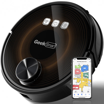 Geek Smart L8 Roboter-Staubsauger und Wischroboter, LDS-Navigation, Wi-Fi-verbundene APP, selektive Raumreinigung, MAX. 2700 PA Saugleistung, ideal für Haustiere und größere Häuser. Verkauf bei Amazon verboten