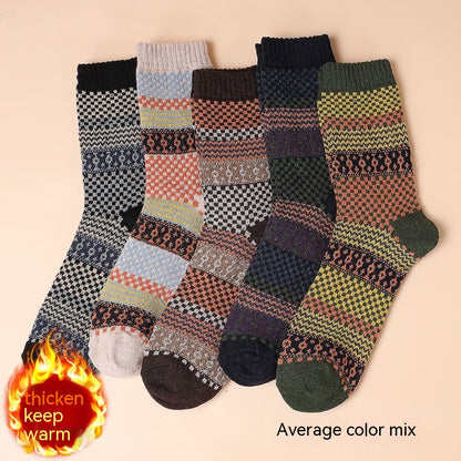 Mittellange Herrensocken im Retro-Ethno-Stil