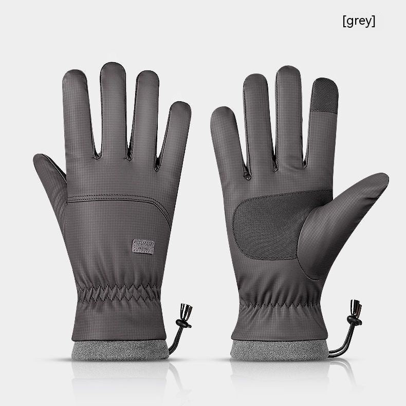 Guantes de poliéster para hombre y mujer, guantes de esquí con pantalla táctil, impermeables para exteriores, resistentes al viento, cálidos, para montar, dedo completo, polar, escalada