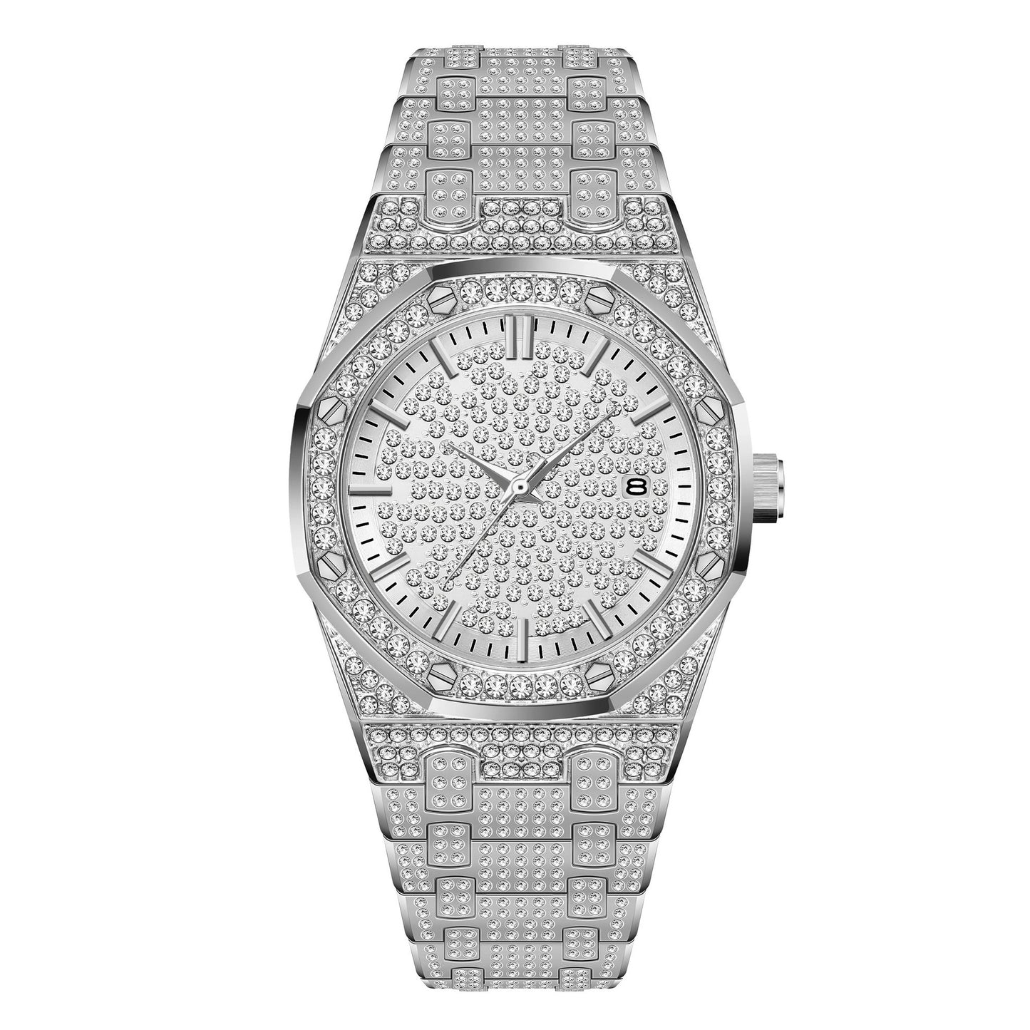 Hip Hop Kalender Starry Liu Ding Diamant-eingebettete Uhr