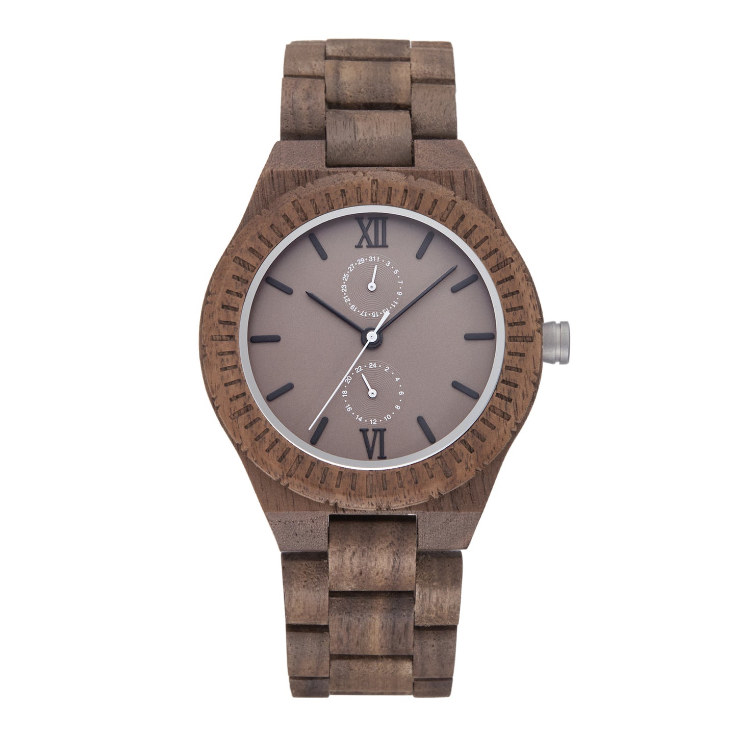 Men's Multi-functional Wooden Watch Quartz Movement