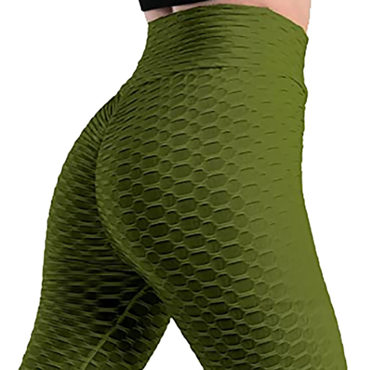 Kurze, hoch taillierte Yogahose für Damen, Bubble Hip Butt Lifting-Leggings