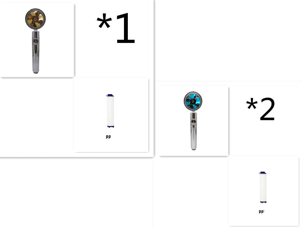 Duschkopf, wassersparend, um 360 Grad drehbar, mit kleinem Ventilator, ABS-Regen-Hochdruck-Sprühdüse, Badezimmer-Zubehör