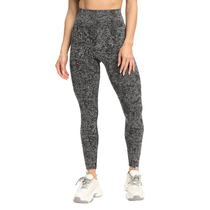 Nylon gestrickte feuchtigkeitsableitende Sport-Fitness-Slim-Leggings für Damen, Yogahose