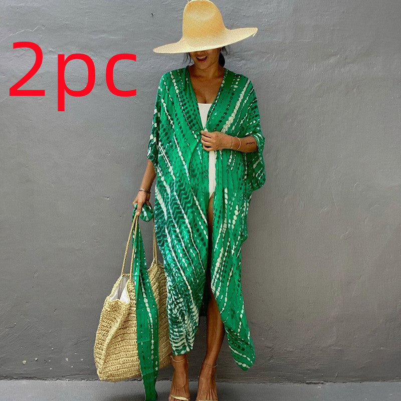 Polyester Ladies Sun Protection Resort Beach Dress Cover Up