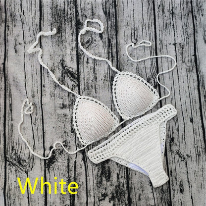 Handmade Crochet Bikini Sets Push-Up Pads Swimsuits