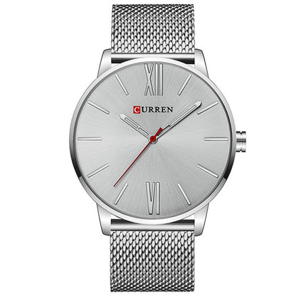 Men's Fashion Color Dial Stainless Steel Strap Wrist Quartz Watch