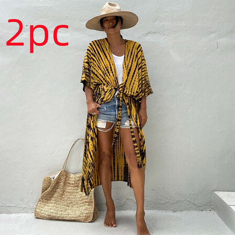 Polyester Ladies Sun Protection Resort Beach Dress Cover Up