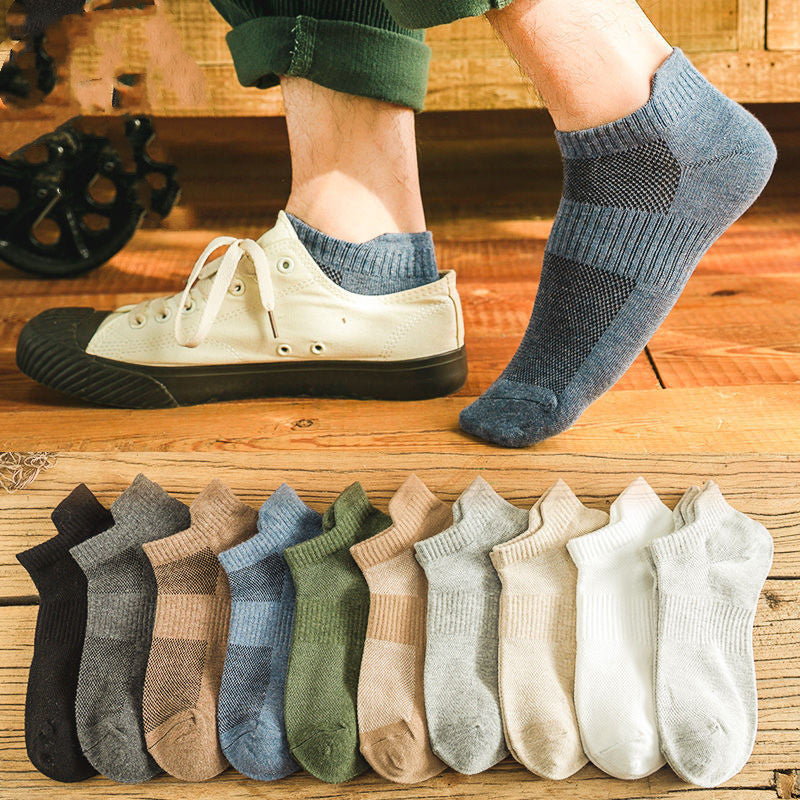 Herren-Crew-Socken, dünn, atmungsaktiv, kurzärmelig