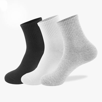 Solid Color Cotton Socks Spring And Autumn Medium Hose