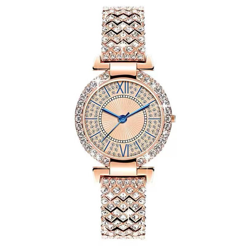 Reloj de cuarzo de lujo y elegante con diamantes que combina con todo para mujer
