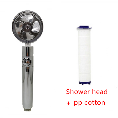 Cabezal de ducha con flujo de ahorro de agua, rotación de 360 ​​grados con ventilador pequeño, boquilla de pulverización de alta presión para lluvia ABS, accesorios de baño