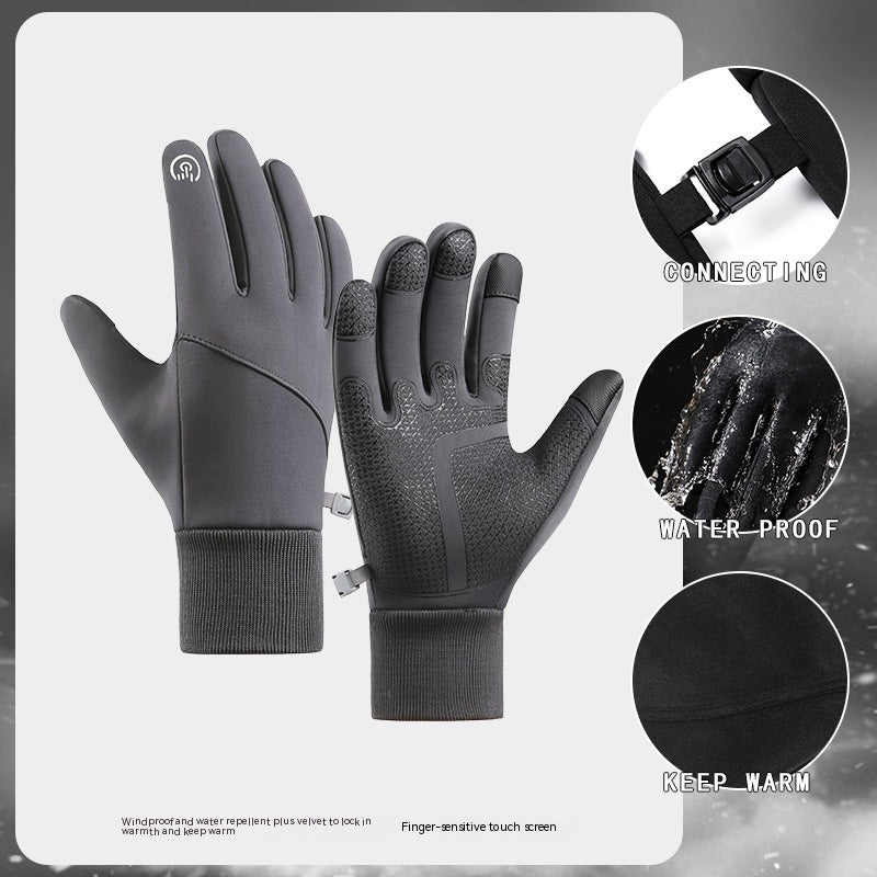 Guantes cálidos con pantalla táctil y forro polar para deportes al aire libre, moda para hombres y mujeres