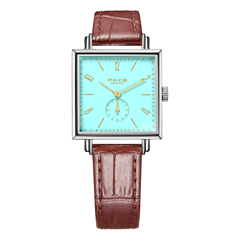 Reloj de cuarzo cuadrado simple de moda para hombres y mujeres