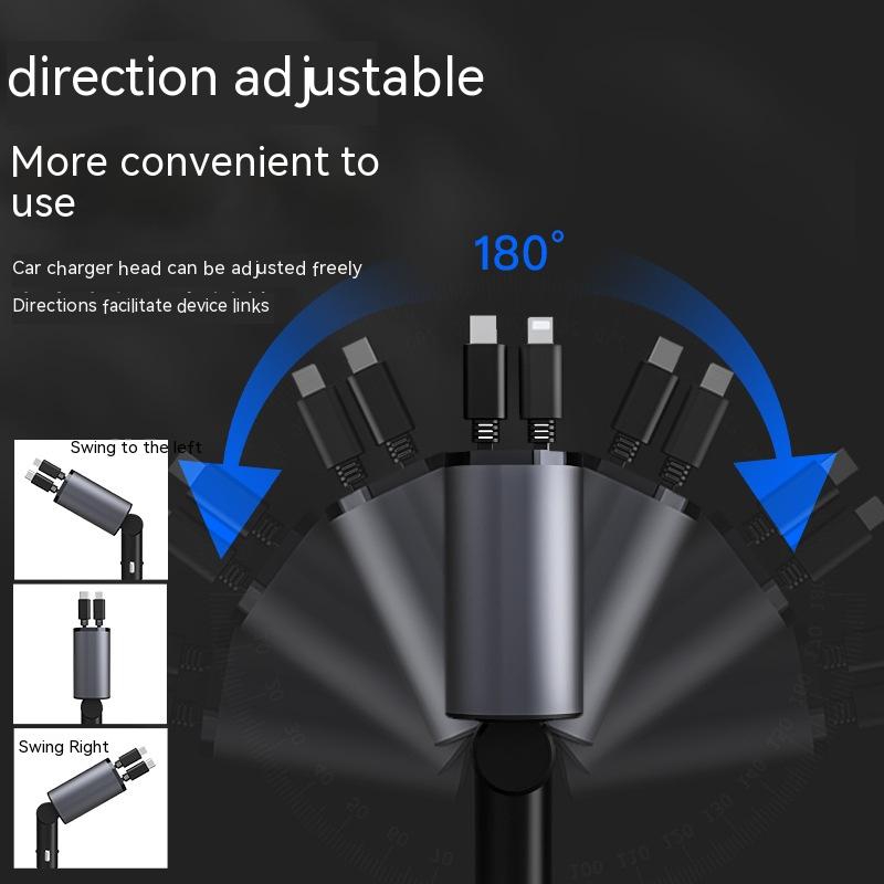 Metall-Autoladegerät, 100 W, superschnell aufladender Auto-Zigarettenanzünder, USB- und Typ-C-Adapter