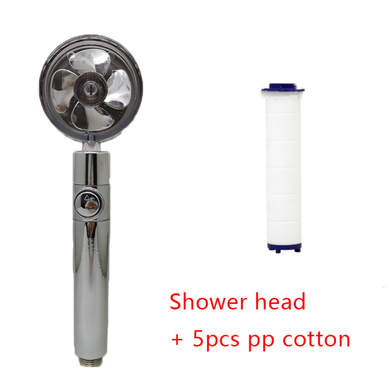 Cabezal de ducha con flujo de ahorro de agua, rotación de 360 ​​grados con ventilador pequeño, boquilla de pulverización de alta presión para lluvia ABS, accesorios de baño