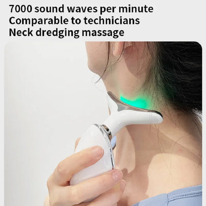 Hals Gesicht Schönheit Gerät Bunte LED Photon Therapie Haut Straffen Reduzieren Doppel Kinn Anti Falten Entfernen Lifting Massage