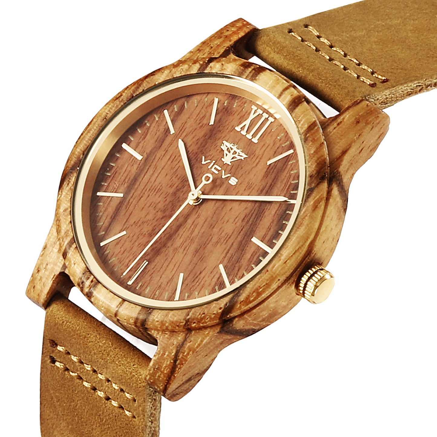 Reloj de cuarzo de madera Zebra Fashion