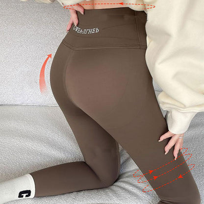 Fleece-verdickte Leggings für den Winter -20 bis 5, Hai-Hose für Damen, hohe Taille, eng, dünn, Bauchkontrolle, Gesäß, schlankmachende Yoga-Hose