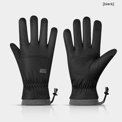 Polyester Gloves Men's And Women's Touch Screen Ski Gloves Outdoor Waterproof Windproof Warm Riding Full Finger Fleece Climbing