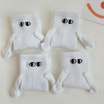 Magnetische Saug-Hand In Hand Paar Socken Cartoon Schöne Atmungsaktive Bequeme Socken Für Frauen Halten Hände Socke