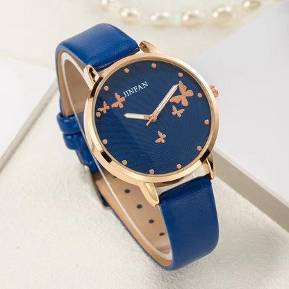 Estudiante Sweet Butterfly Macron Reloj de pulsera de cuarzo de moda todo fósforo