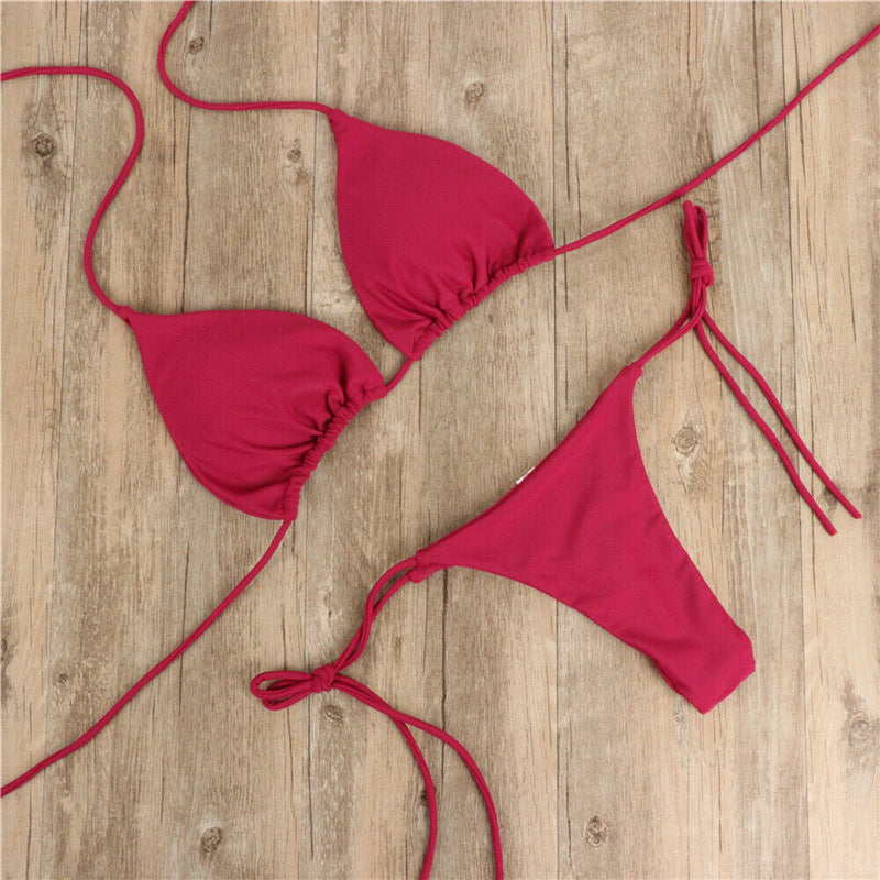 Neckholder-Bikini mit Bindeband, Damen, geteilter Badeanzug