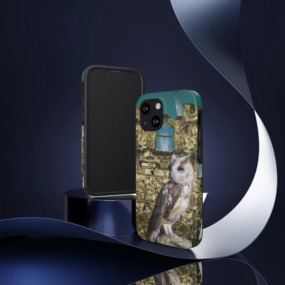 "A Sentinal Among Ruins: An Unstirred Owl's Perch" - Die Alien Tough Phone Cases