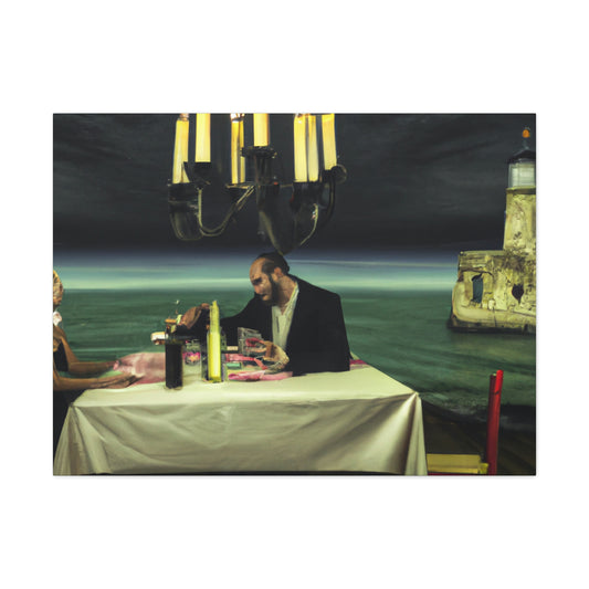 „Ein Leuchtfeuer der Romantik: Ein intimes Candle-Light-Dinner in einem vergessenen Leuchtturm“ – The Alien Canva