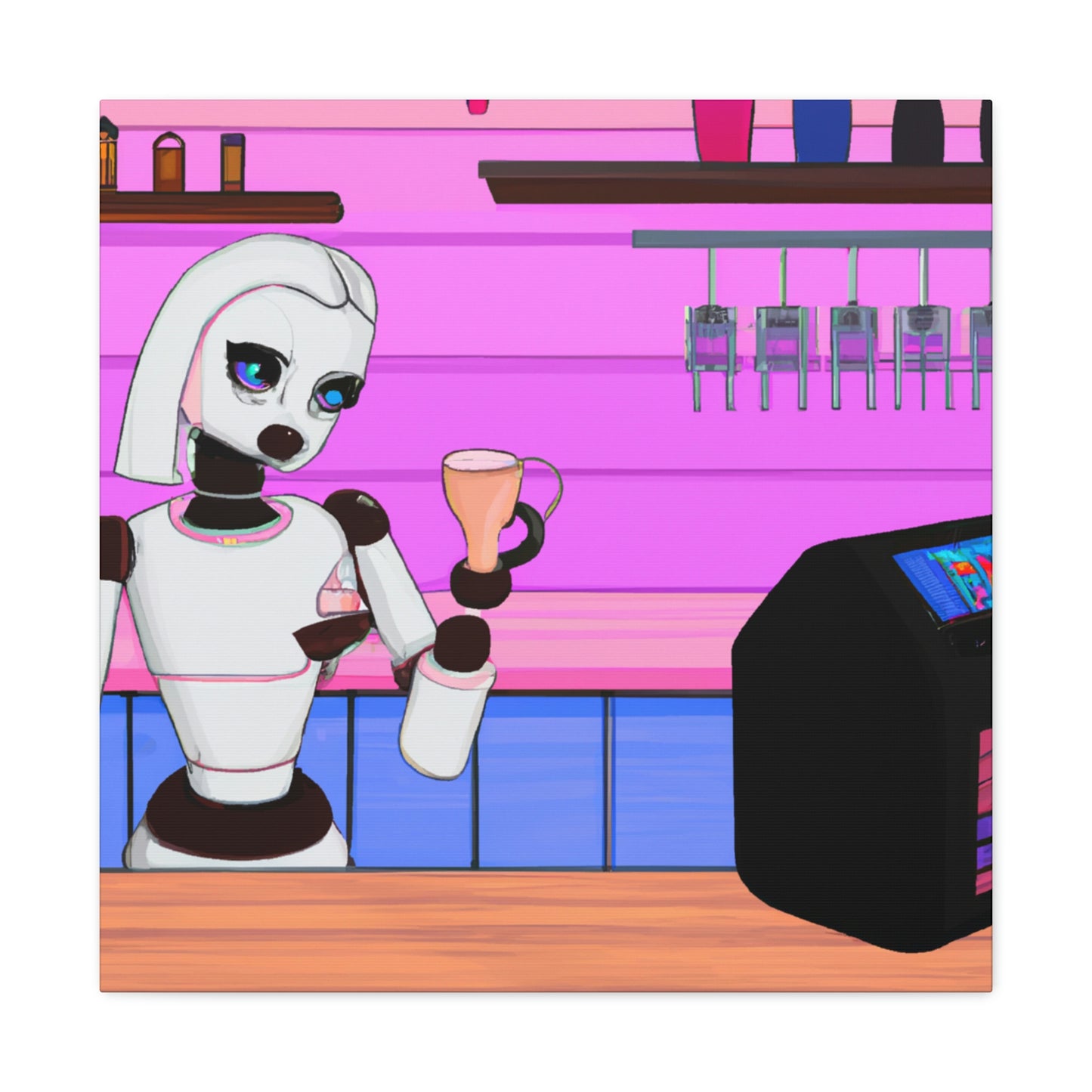 "Robo en una tierra extraña: el viaje del barista" - The Alien Canva