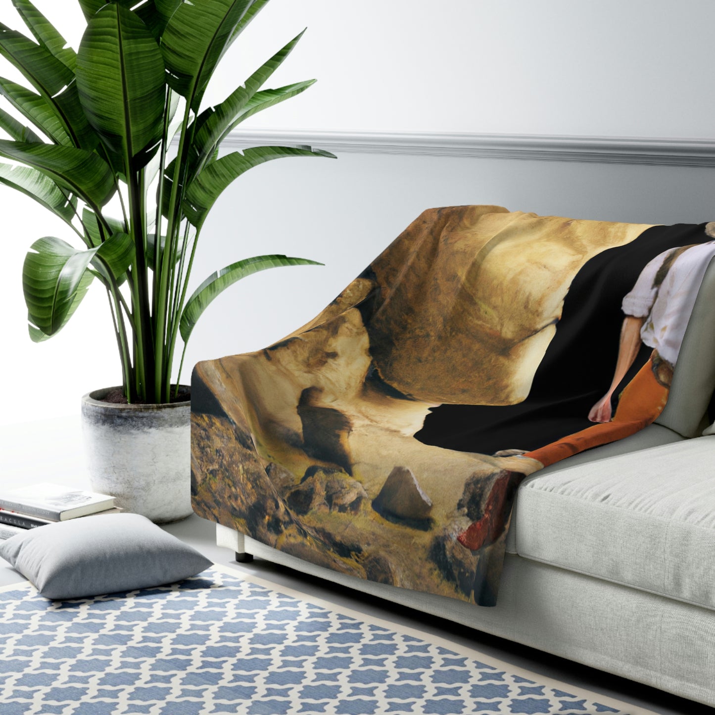 "A Peculiar Journey into the Caverns of Uncertainty" - The Alien Sherpa Fleece Blanket