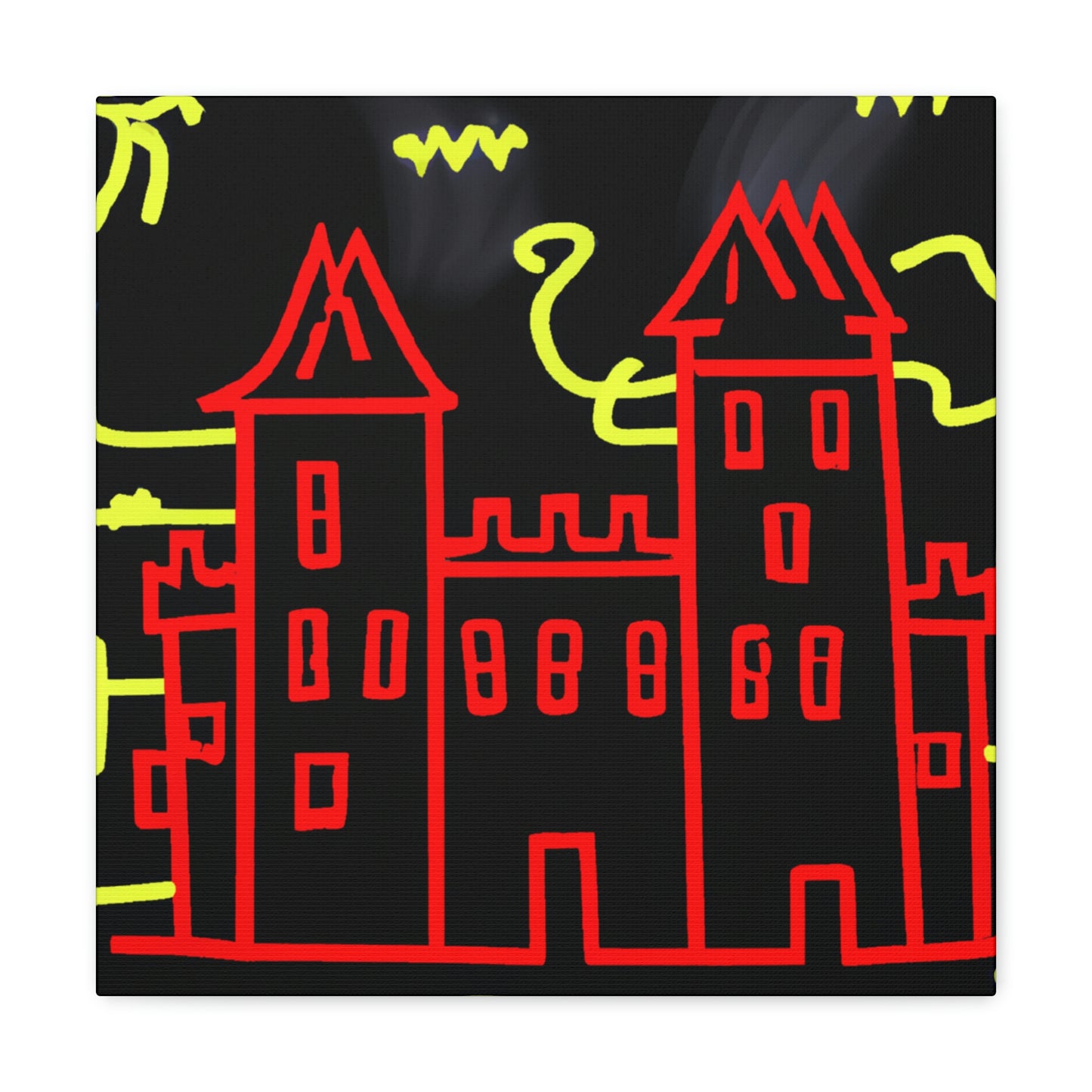 "A Haunted Shadow: The Dark Secrets of the Old Castle on a Gloomy Night" - The Alien Canva