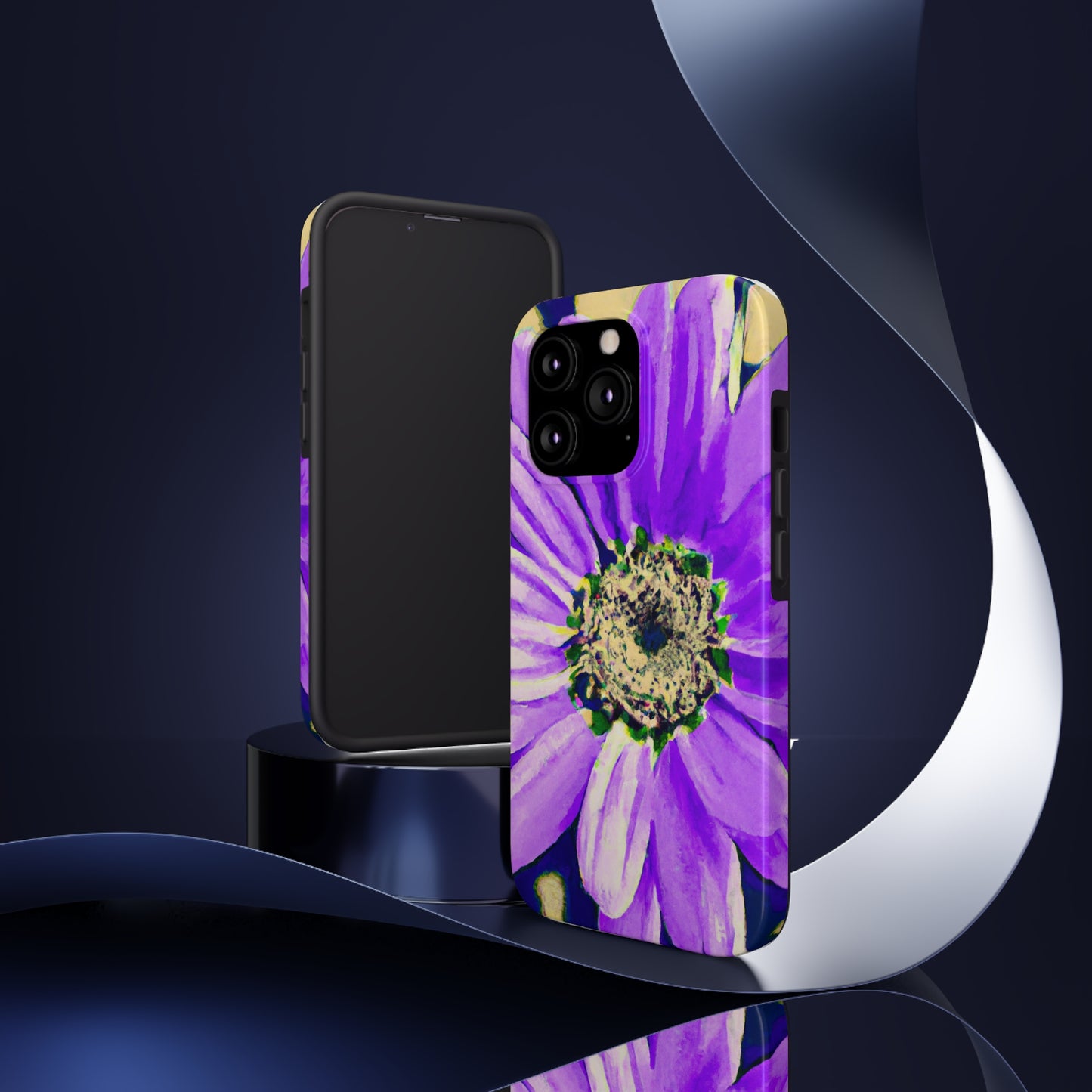 Lila Blütenblätter knallen: Kreieren Sie eine auffällige Gänseblümchen-Rosen-Fusion – The Alien Tough Phone Cases