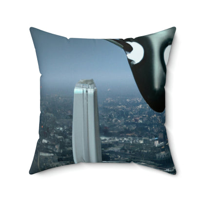 "A Distant Spark: An Alien's Search for Sanctuary in the City." - The Alien Square Pillow