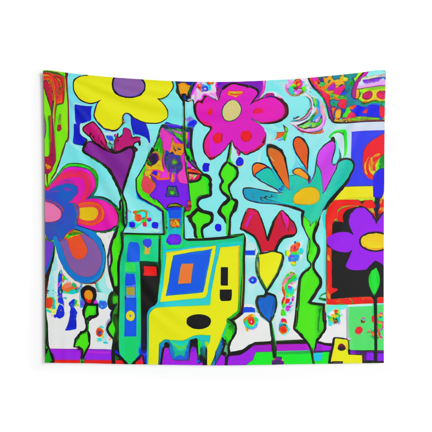 "A Mystical Garden of Rainbow Petals" - The Alien Wall Tapestries