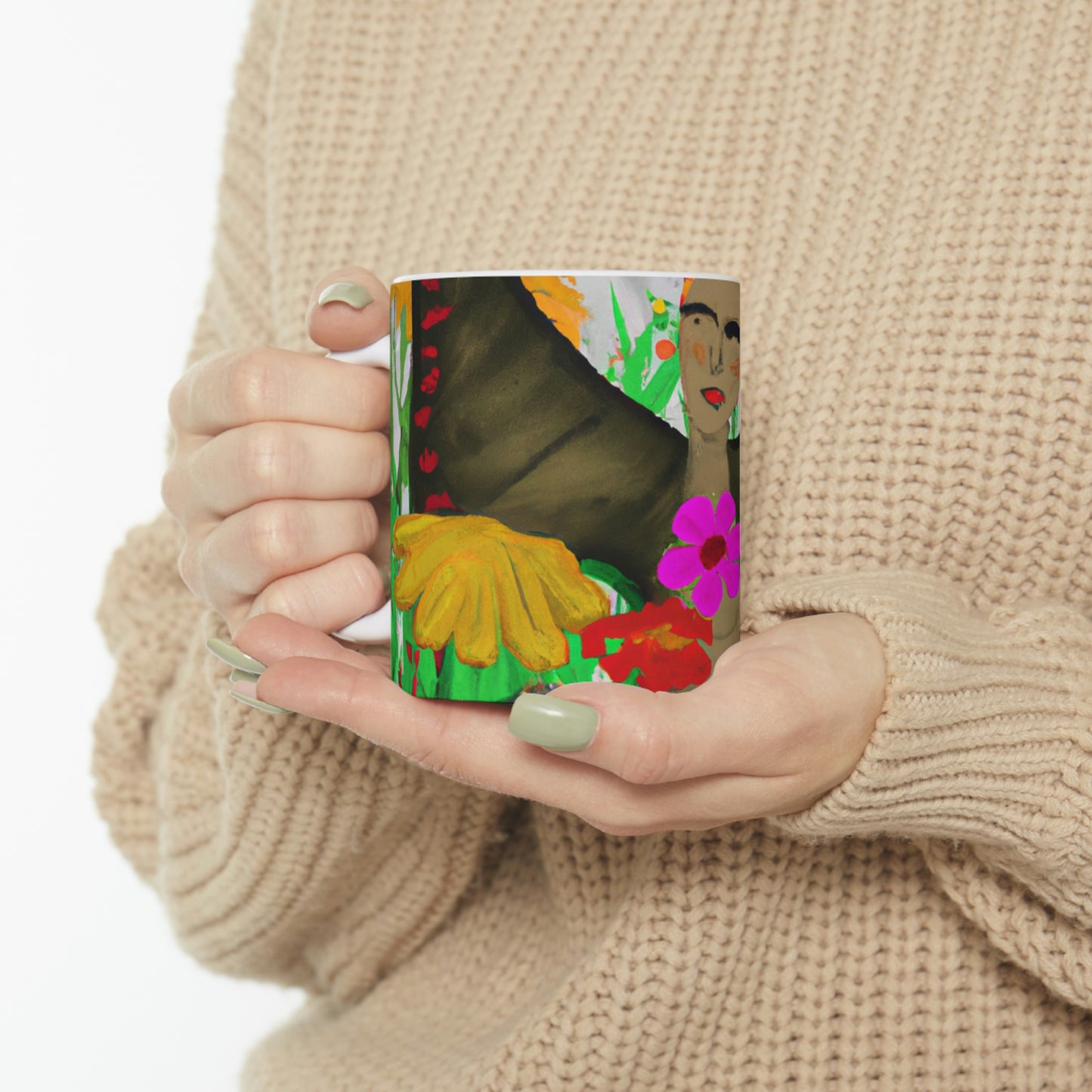 "Butterfly Ballet in the Wildflower Meadow" - The Alien Ceramic Mug 11 oz