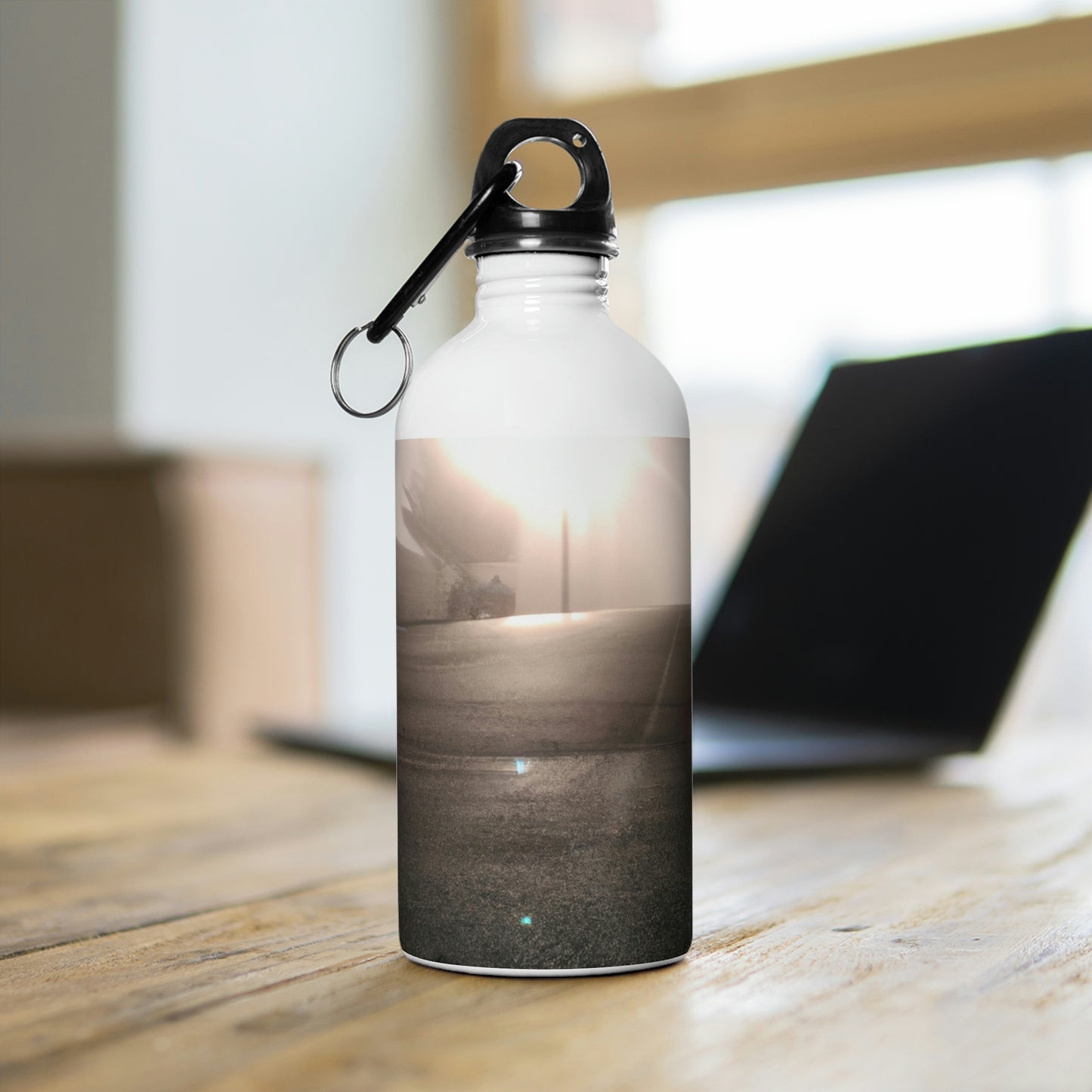 "A Gleaming Dawn in a Misty City". - The Alien Stainless Steel Water Bottle