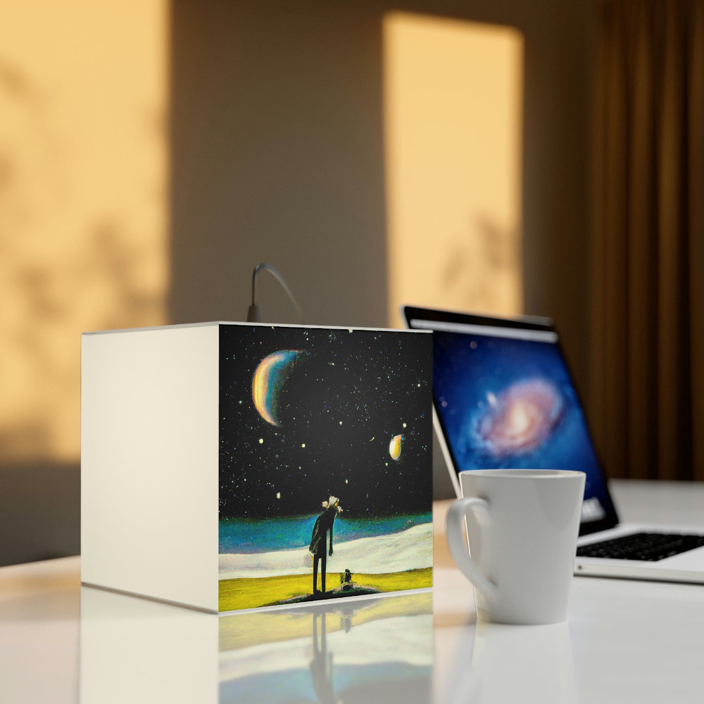 "Eine verlorene Seele, die mit dem Himmel verbunden ist" - Die Alien Light Cube Lampe