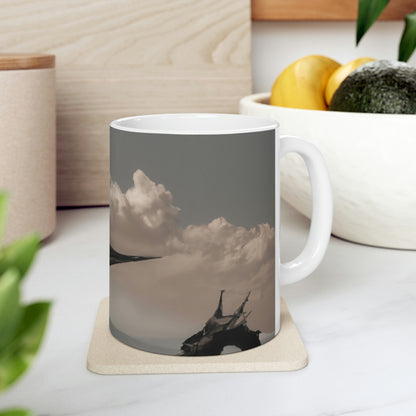 "A Warrior's Last Stand: The Battle Against the Metal Dragon" - The Alien Ceramic Mug 11 oz