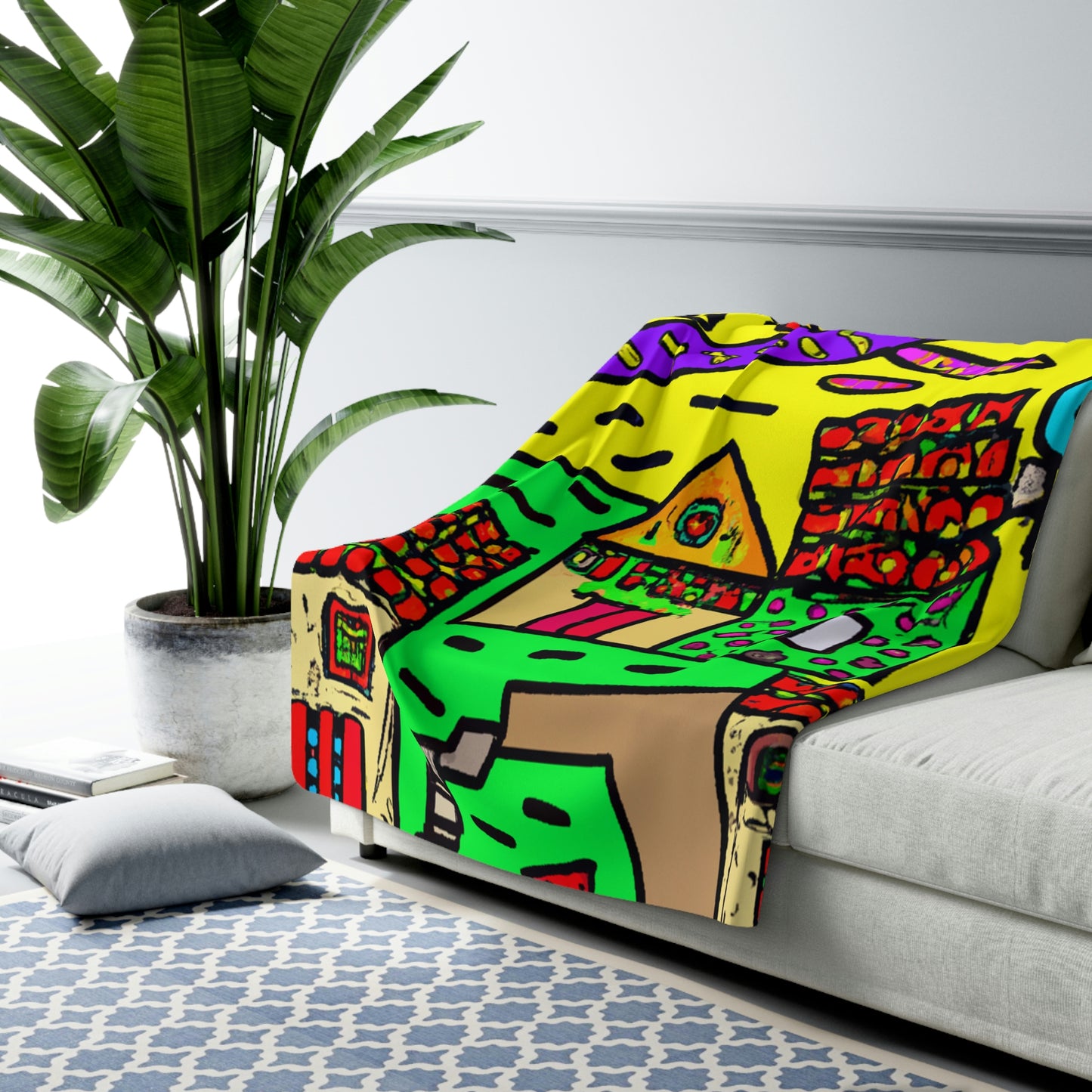 "A Slumbering Village of the Soaring Dragon" - The Alien Sherpa Fleece Blanket