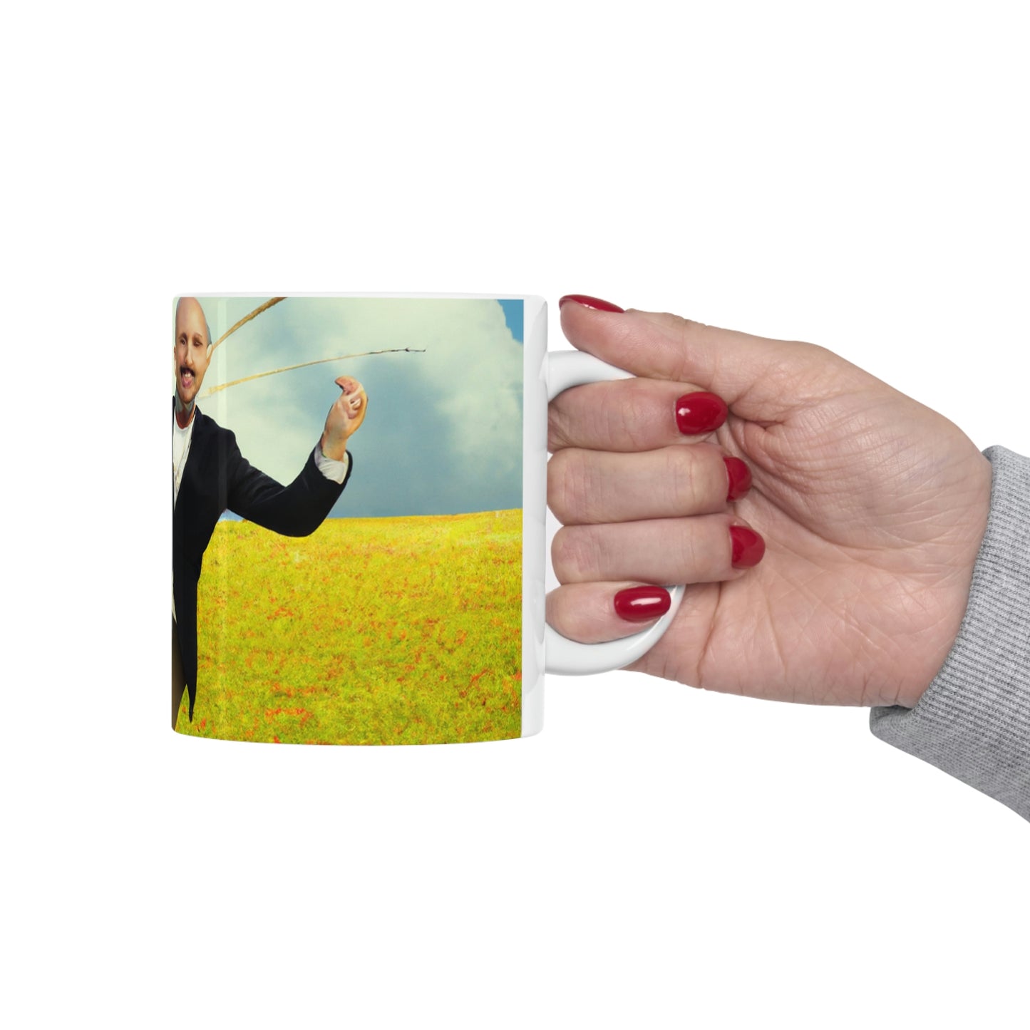 "A Kite Day in the Meadow" - The Alien Ceramic Mug 11 oz