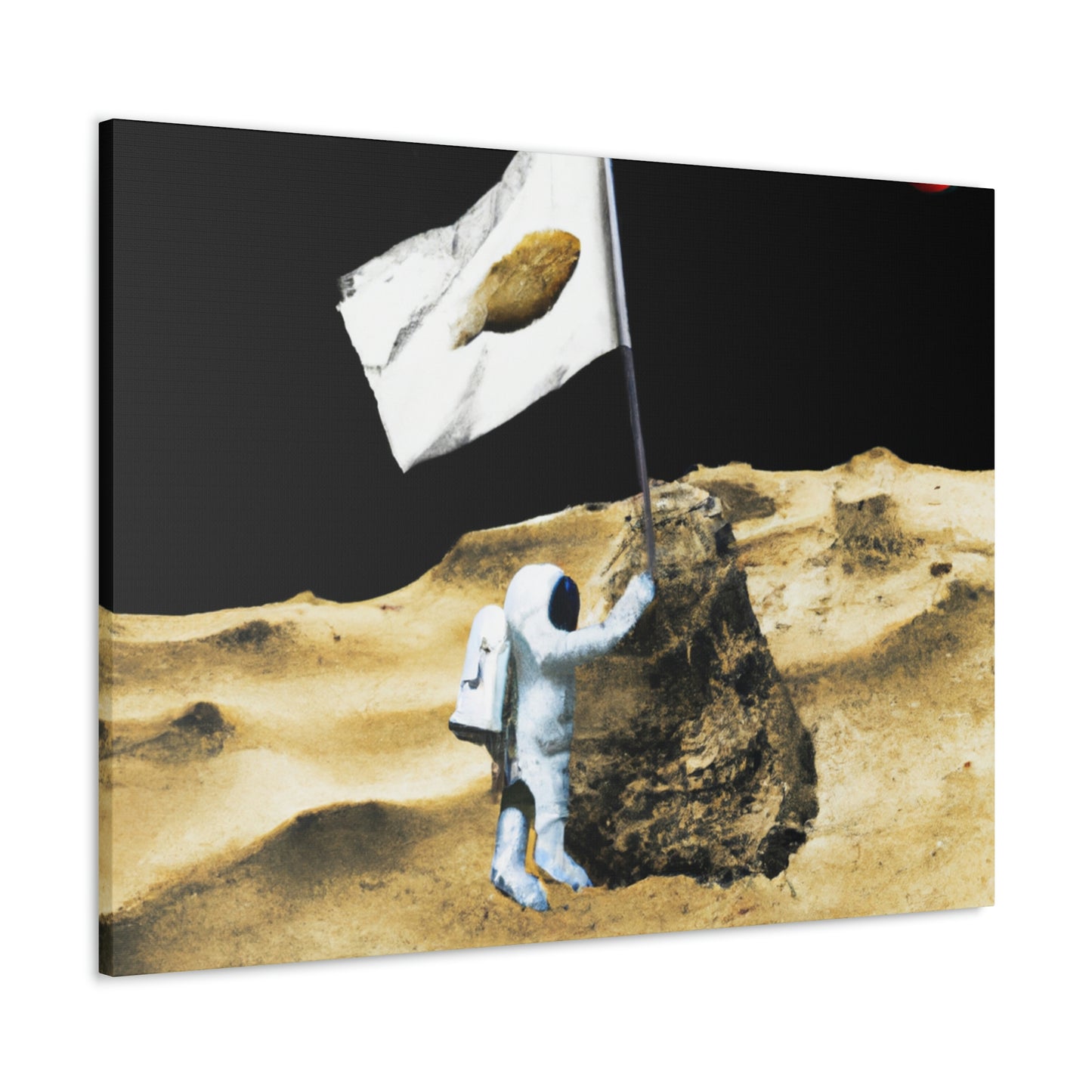 "Claiming Space: Das Pflanzen der Asteroidenflagge des Astronauten" - The Alien Canva